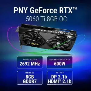 NVIDIA GeForce RTX 5060 Ti OC 8GB GDDR7 SFF-Ready Graphics Card
