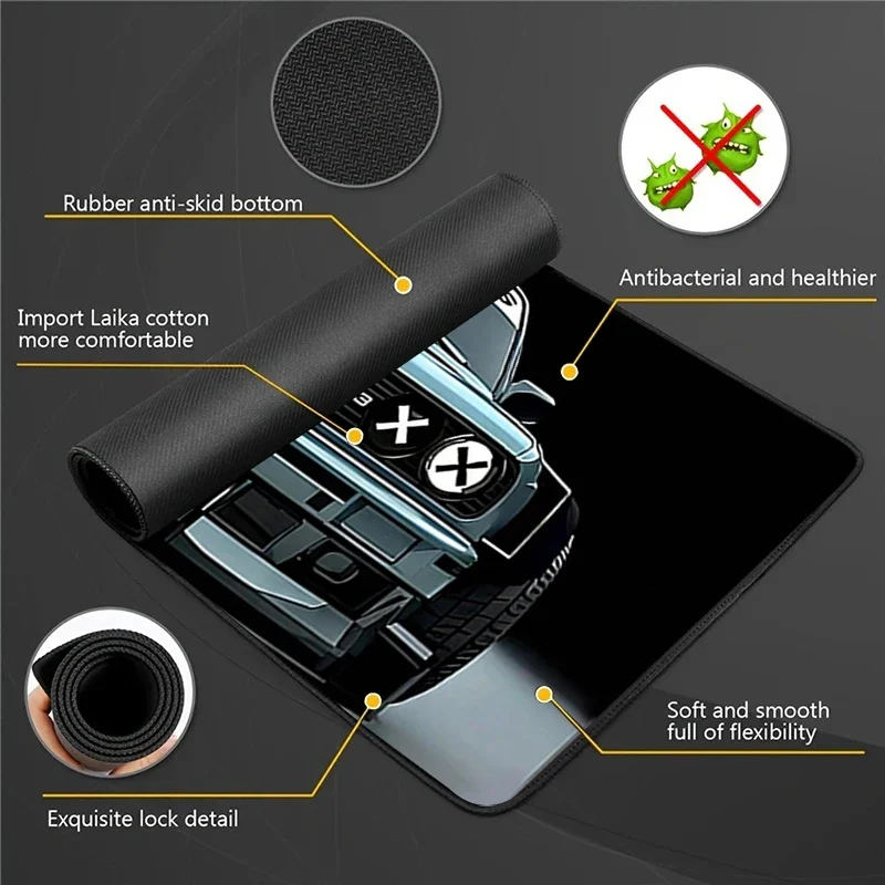 Mousepads Super Coupe Illustratio Print Non-slip Keyboard XXL Mat Sports Car - Image 6