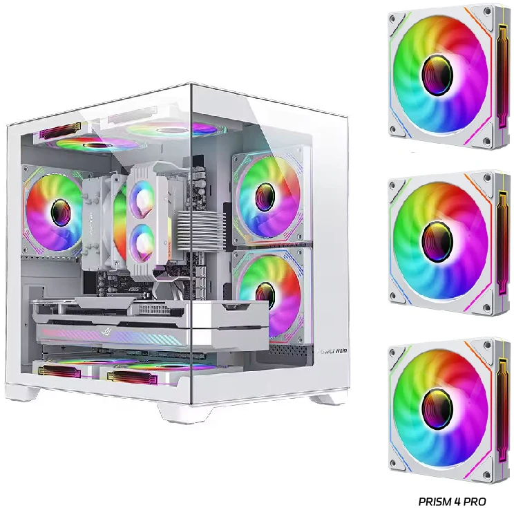 Power Train Coloured Glaze PC Case Sea View Room 270° Full View - Image 9