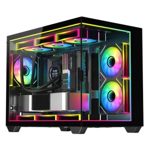 DIYPC IDX4-MicroATX-ARGB Black USB3.0/ Type C Tempered Glass Micro ATX Gaming