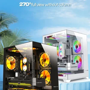 Power Train Coloured Glaze PC Case Sea View Room 270° Full View - Thumbnail Image 12