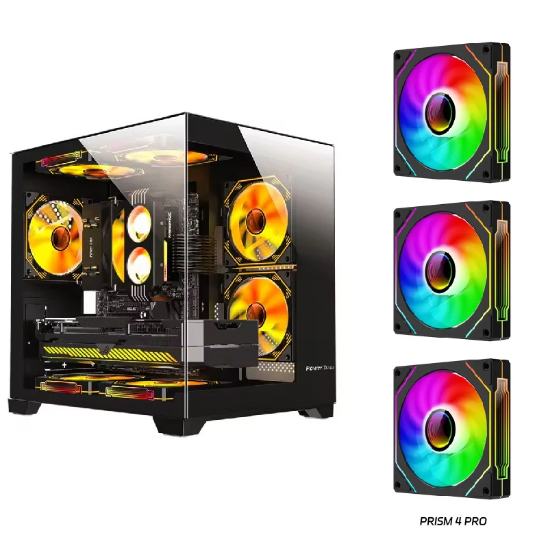 Power Train Coloured Glaze PC Case Sea View Room 270° Full View - Image 8
