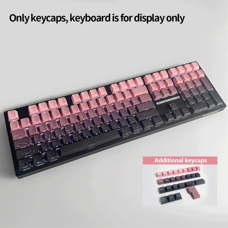 98 Key White Topographic 4.0 PBT Keycaps Double Shot Side Print Shine - Image 11