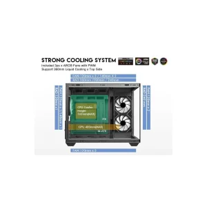DIYPC IDX4-MicroATX-ARGB Black USB3.0/ Type C Tempered Glass Micro ATX Gaming - Thumbnail Image 5