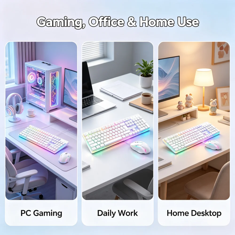 Wired USB Backlit Keyboard and Mouse Combo - Image 4