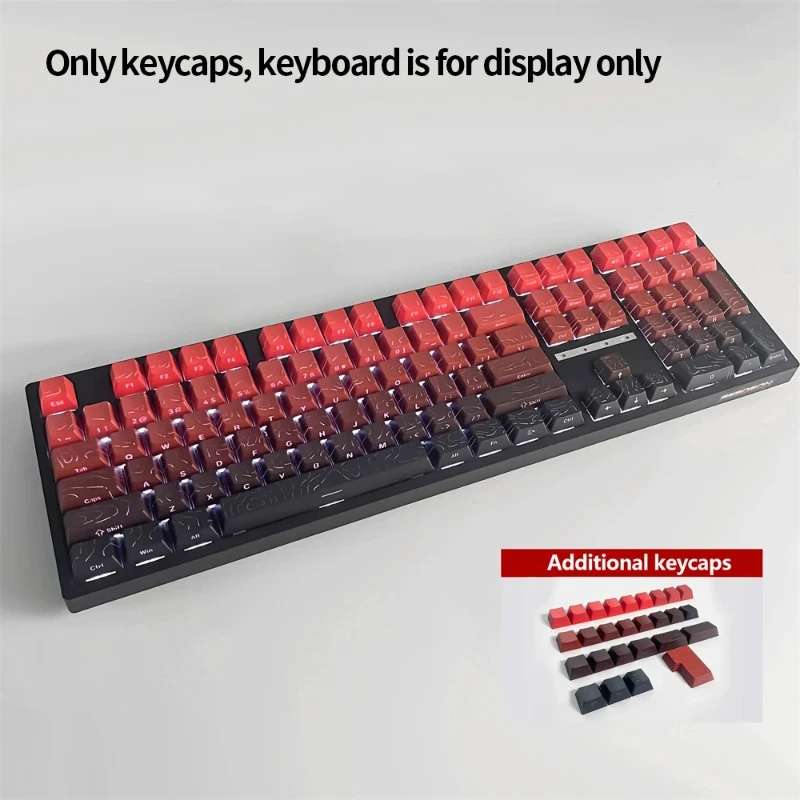 98 Key White Topographic 4.0 PBT Keycaps Double Shot Side Print Shine - Image 12