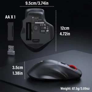 FocusOnPC 2.4GHz Wireless Gaming Mouse, 6 Programmable Buttons, Adjustable Up to 4000 Max DPI - Thumbnail Image 7