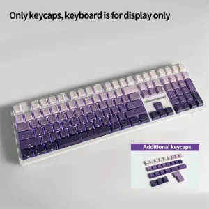 98 Key White Topographic 4.0 PBT Keycaps Double Shot Side Print Shine - Thumbnail Image 7