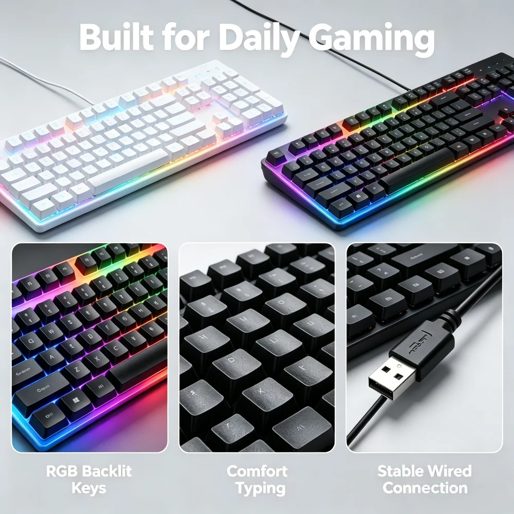 Wired USB Backlit Keyboard and Mouse Combo - Image 7