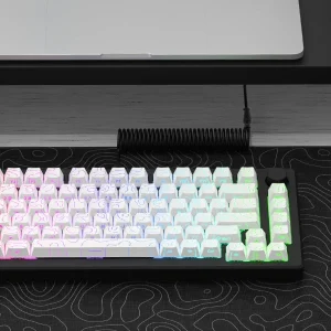 98 Key White Topographic 4.0 PBT Keycaps Double Shot Side Print Shine - Thumbnail Image 28