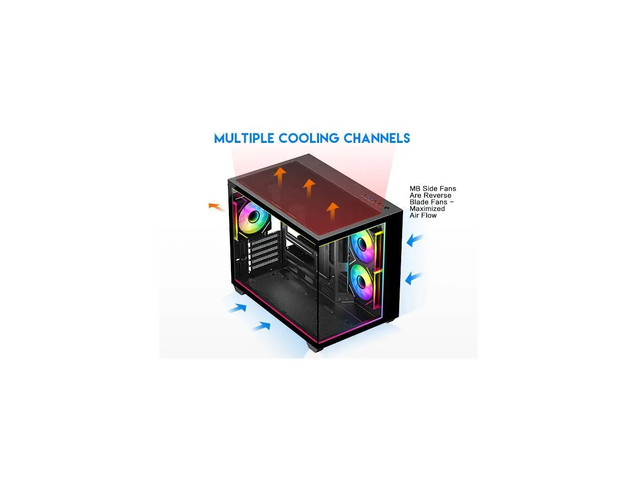 DIYPC IDX4-MicroATX-ARGB Black USB3.0/ Type C Tempered Glass Micro ATX Gaming - Image 7