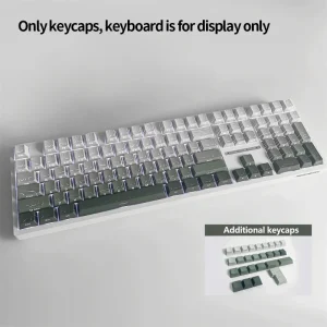 98 Key White Topographic 4.0 PBT Keycaps Double Shot Side Print Shine - Thumbnail Image 9