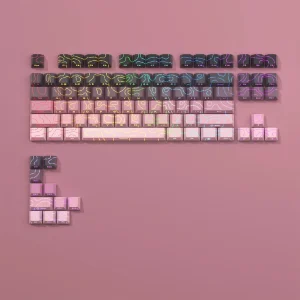 98 Key White Topographic 4.0 PBT Keycaps Double Shot Side Print Shine - Thumbnail Image 15