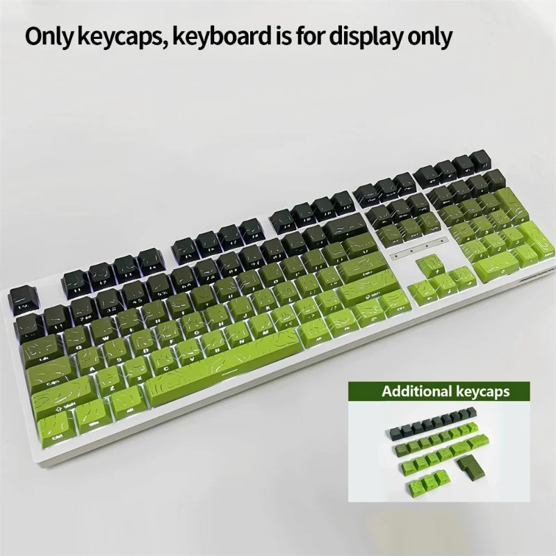 98 Key White Topographic 4.0 PBT Keycaps Double Shot Side Print Shine - Image 20
