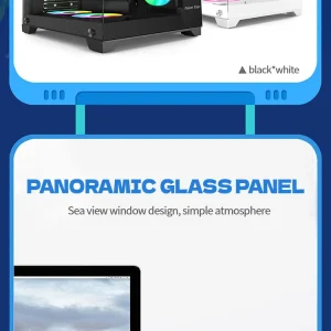 Power Train Coloured Glaze PC Case Sea View Room 270° Full View - Thumbnail Image 14