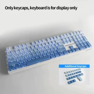 98 Key White Topographic 4.0 PBT Keycaps Double Shot Side Print Shine - Thumbnail Image 21