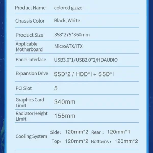 Power Train Coloured Glaze PC Case Sea View Room 270° Full View - Thumbnail Image 21