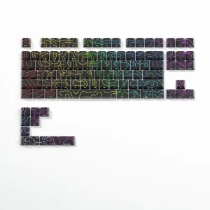 98 Key White Topographic 4.0 PBT Keycaps Double Shot Side Print Shine - Thumbnail Image 14