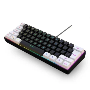 USB Wired Gaming Keyboard 61 Keys Compact Mini Office Keyboard for PC and Desktop Computer