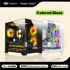 Power Train Coloured Glaze PC Case Sea View Room 270° Full View
