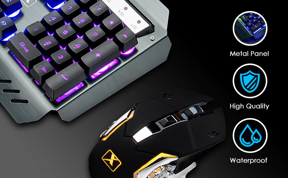 K680 Wireless Gaming Keyboard and Mouse Combo, Keyboard with Rechargeable 3800mAh Battery Metal Panel - Image 12