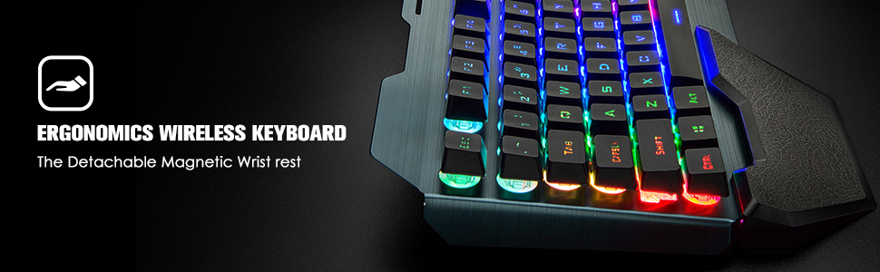 K680 Wireless Gaming Keyboard and Mouse Combo, Keyboard with Rechargeable 3800mAh Battery Metal Panel - Image 11